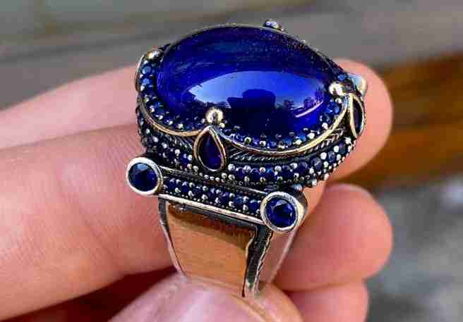 blue crystal ring