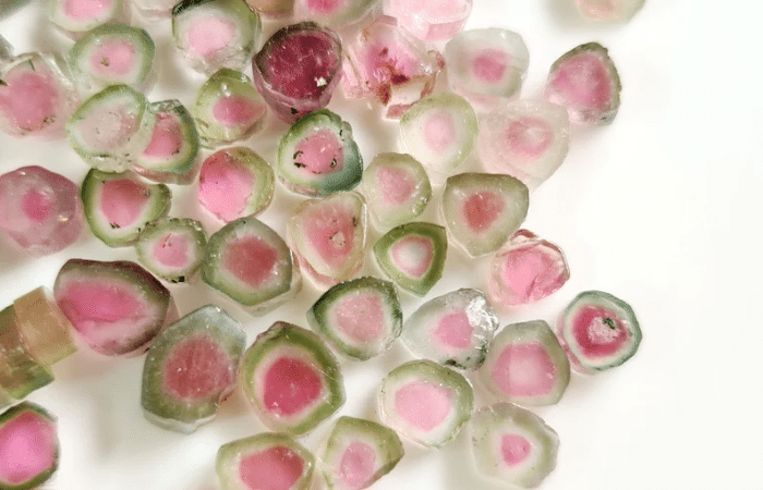 Watermelon Tourmaline crystals for hip pain